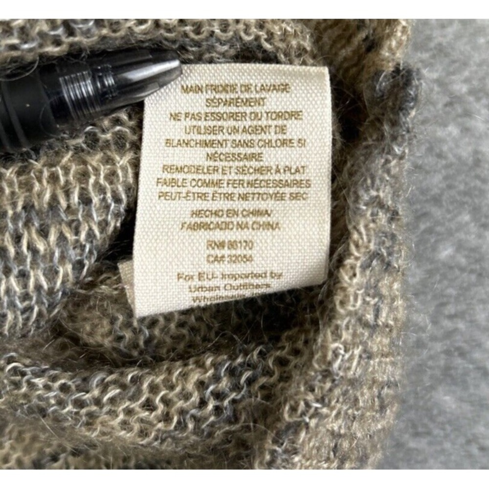 Free People Beach Small Brown Gray Sweater Mohair Blend Knit Button Cardigan - Picture 9 of 9